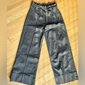 High Waist Wide Leg Black Jeans